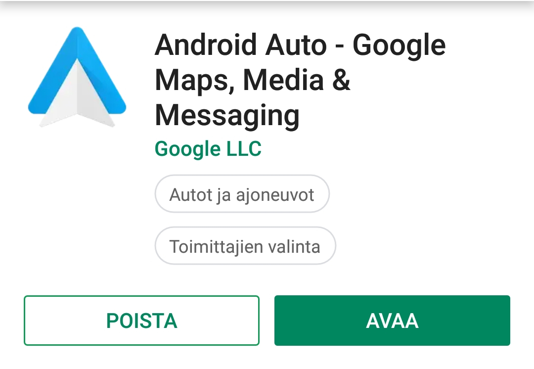 AA normaalissa sovellusnäkymässä
